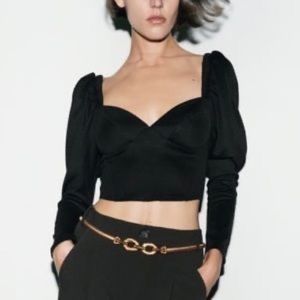 NWT Zara Cropped Corset Top - Size L